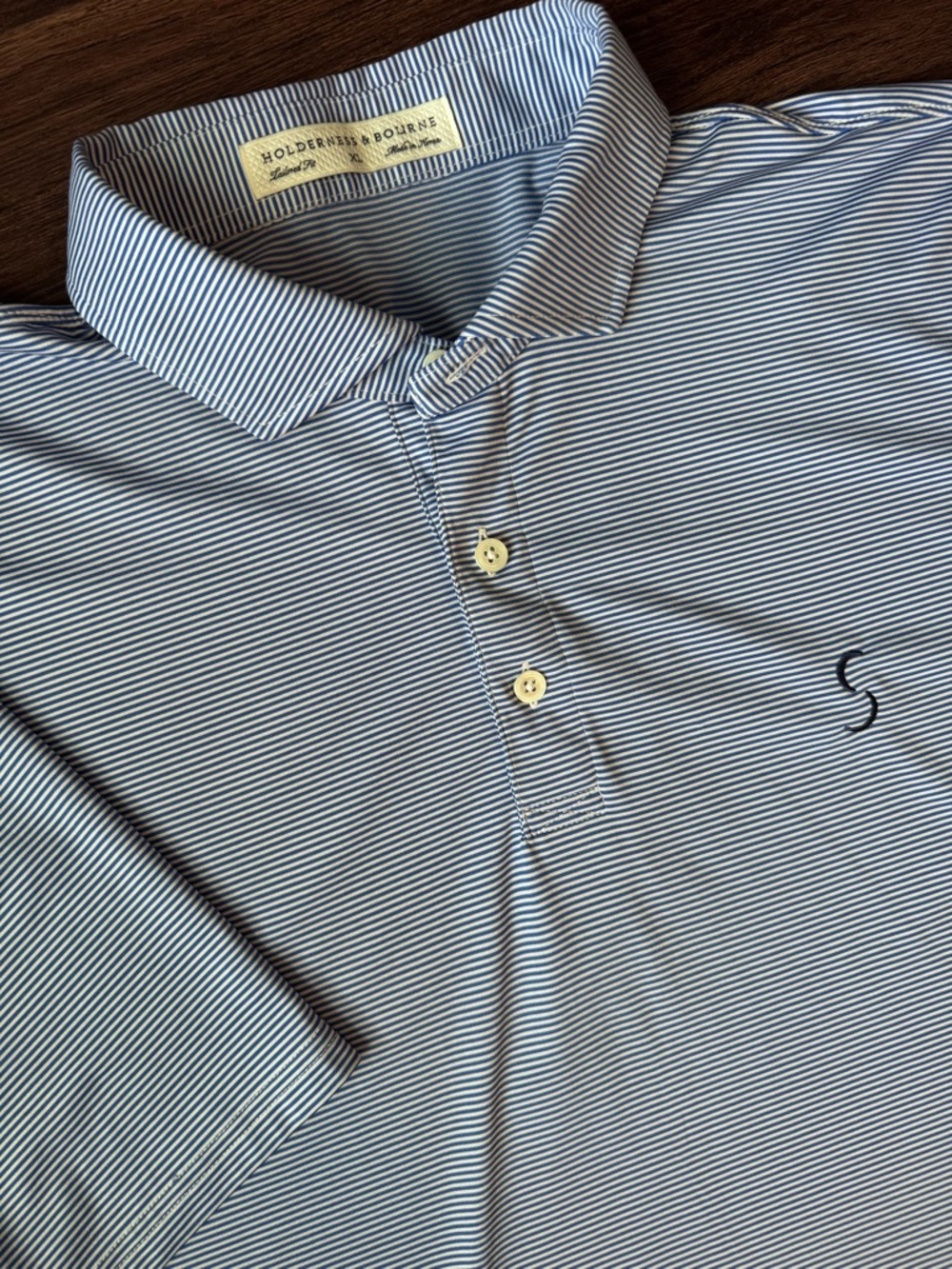 Holderness & Bourne Polo Mens XL Stripe Perkins Golf Performance Sebonack Logo